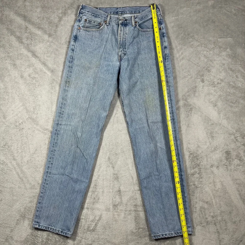 Levi's 505 Jeans‎ Mens 34(32)x36(34) Light Wash Blue Straight Leg Regular Fit